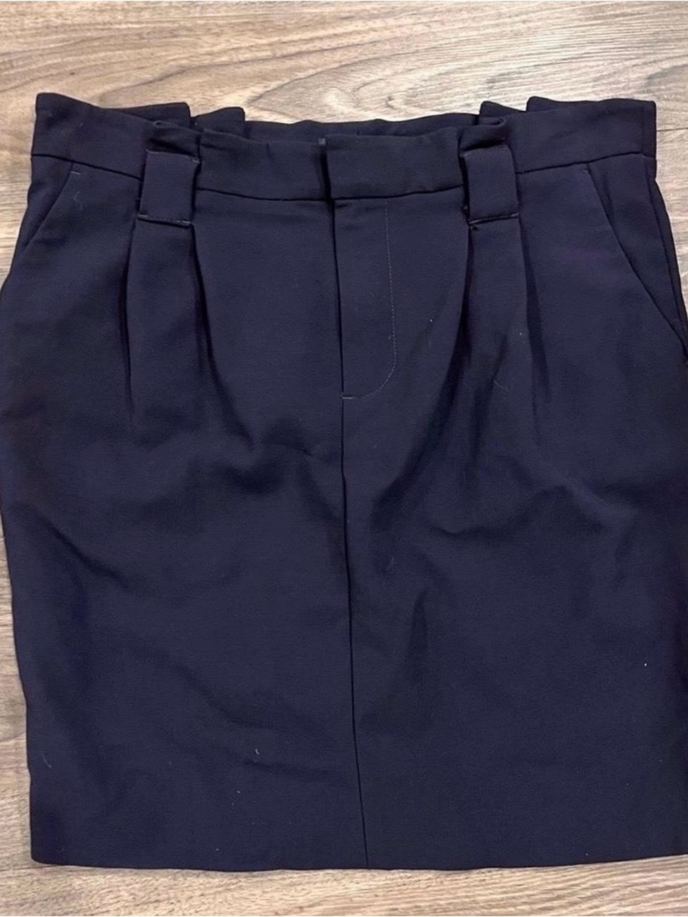 Classic Navy Wool-blend Pencil Skirt - Women's Professional Skirt